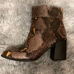 Snakeskin Print Boots